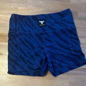 UNDER ARMOUR Project Rock Meridian High Rise Shorts Blue Women’s Small